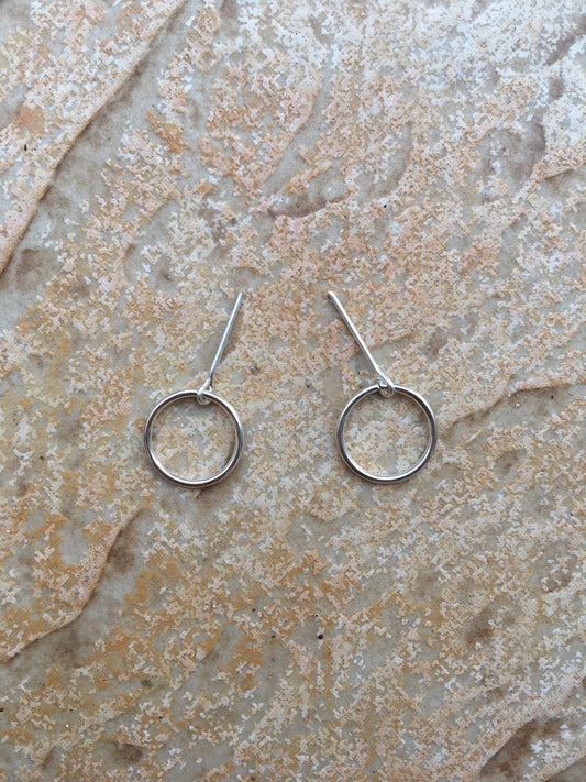 Hoop Big Ring Silver Earrings for Dolls 1/6-scale, 12"