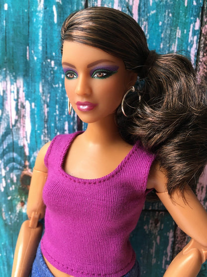 Hoop Big Ring Silver Earrings for Dolls 1/6-scale, 12"