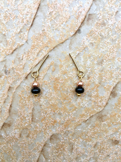 Drops Black Rose Gold Earrings for Dolls 1/6-scale, 12"