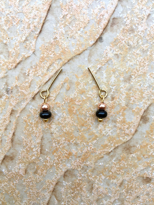 Drops Black Rose Gold Earrings for Dolls 1/6-scale, 12"