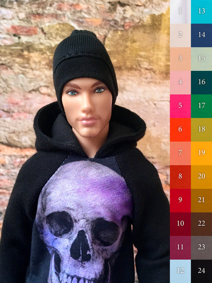 Chill Beanie Cap for Ken Doll, many colors