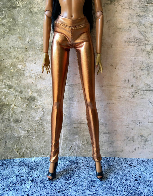 BQ-GLIMMER – Bronze Metallic Leggings for 12.5" 1/6 Scale Fashion Dolls - www.bouutique.com