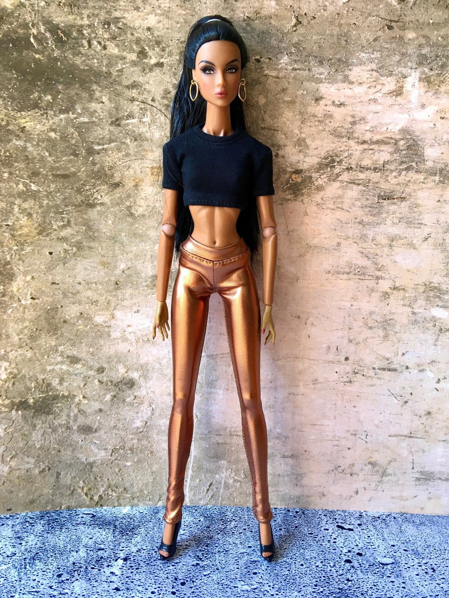 BQ-GLIMMER – Bronze Metallic Leggings for 12.5" 1/6 Scale Fashion Dolls - www.bouutique.com