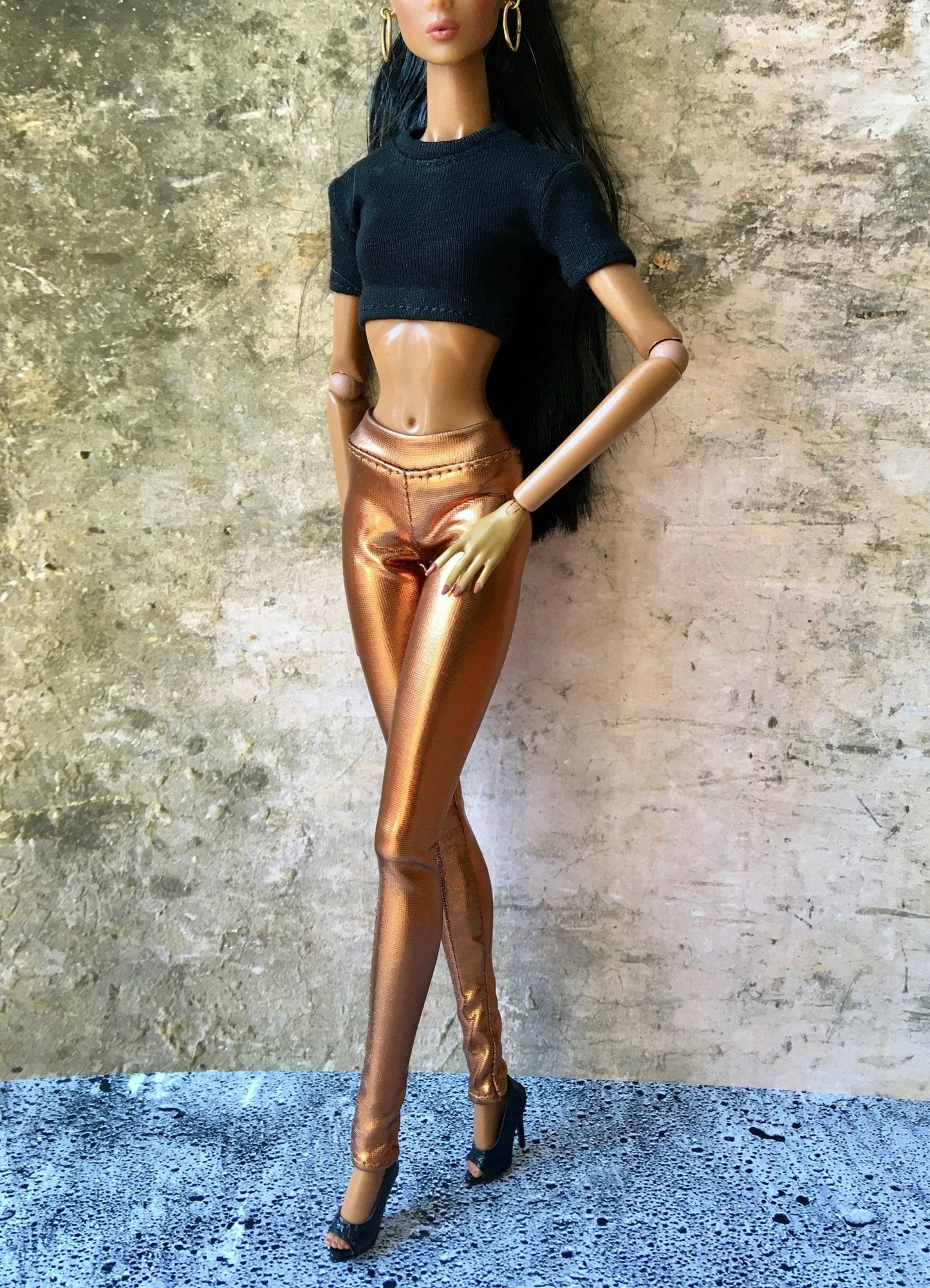 BQ-GLIMMER – Bronze Metallic Leggings for 12.5" 1/6 Scale Fashion Dolls - www.bouutique.com