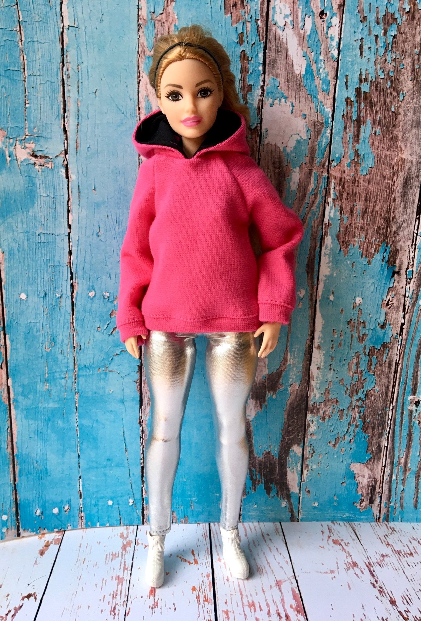 BQ-GLIMMER – Silver Metallic Leggings for 11" 1/6 Scale Curvy Fashion Dolls - www.bouutique.com