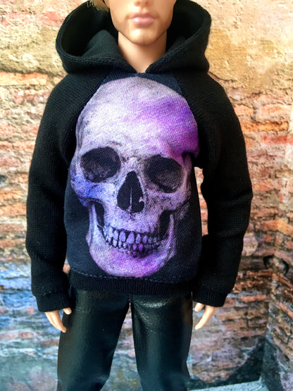 BQ-INFINITE – Skull Print Hoodie for 12" 1/6 Scale Ken Dolls