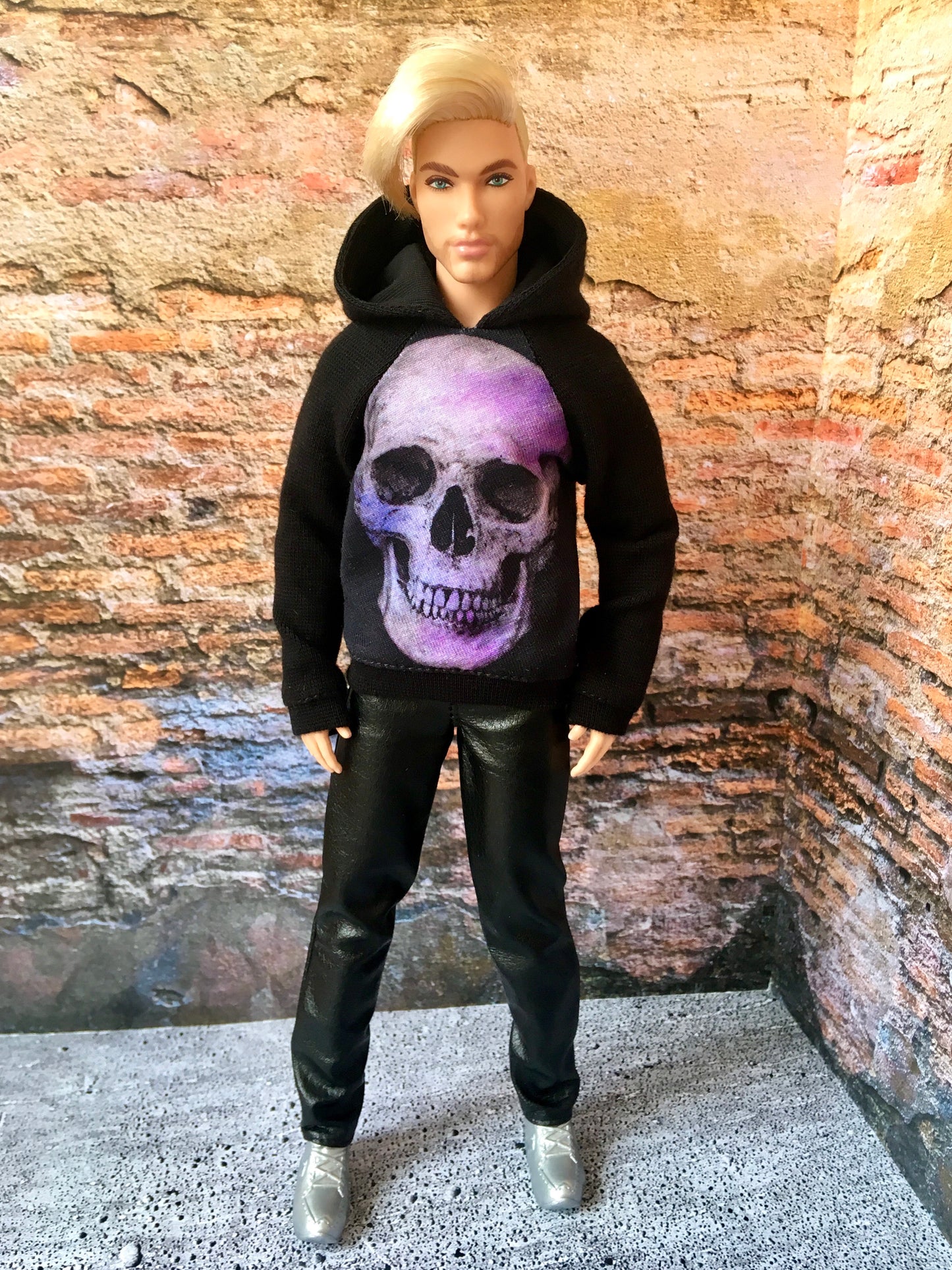 BQ-INFINITE – Skull Print Hoodie for 12" 1/6 Scale Ken Dolls