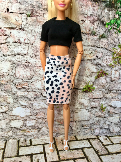 BQ-SAVANA – Leopard Print Tube Skirt for 11.5" 1/6 Scale Fashion Dolls - www.bouutique.com