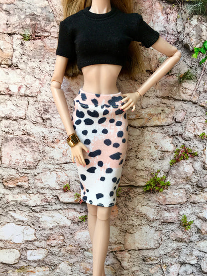BQ-SAVANA – Leopard Print Tube Skirt for 12.5" 1/6 Scale Fashion Dolls - www.bouutique.com