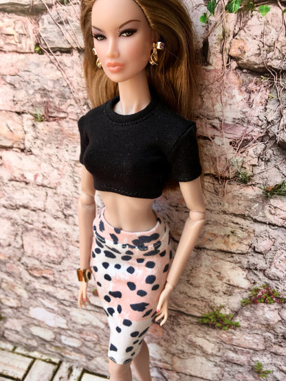 BQ-SAVANA – Leopard Print Tube Skirt for 12.5" 1/6 Scale Fashion Dolls - www.bouutique.com
