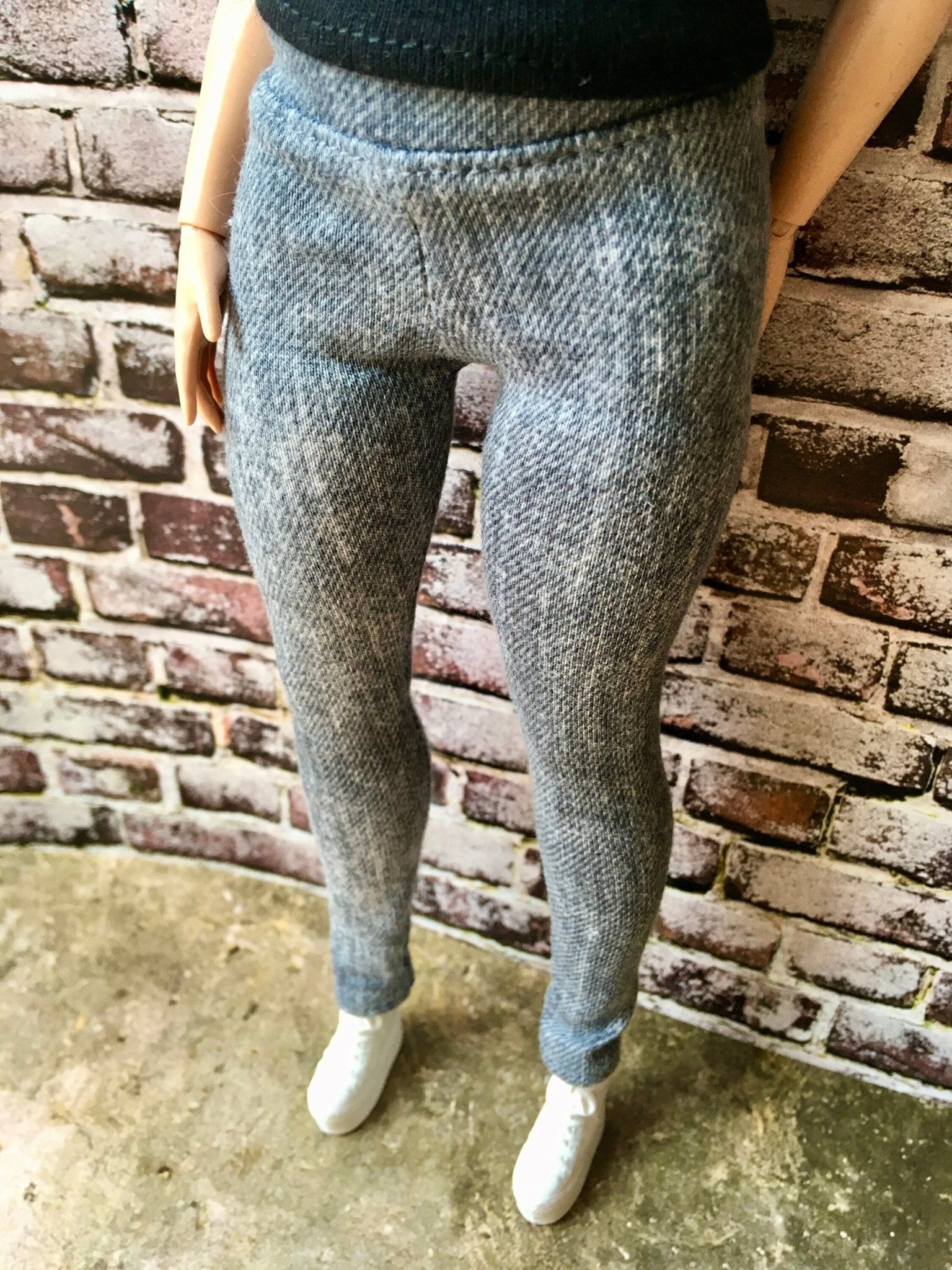 BQ‑SLATE – Gray Jeggings for 11" 1/6 Scale Curvy Fashion Dolls - www.bouutique.com