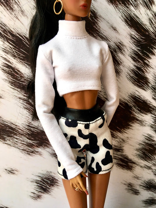 BQ-SNUG – Thin Turtleneck Crop Top for 12.5" 1/6 Scale Fashion Dolls