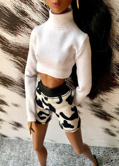 BQ-SNUG – Thin Turtleneck Crop Top for 12.5" 1/6 Scale Fashion Dolls