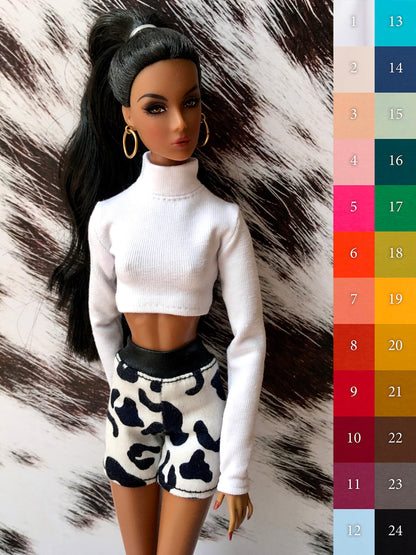 BQ-SNUG – Thin Turtleneck Crop Top for 12.5" 1/6 Scale Fashion Dolls