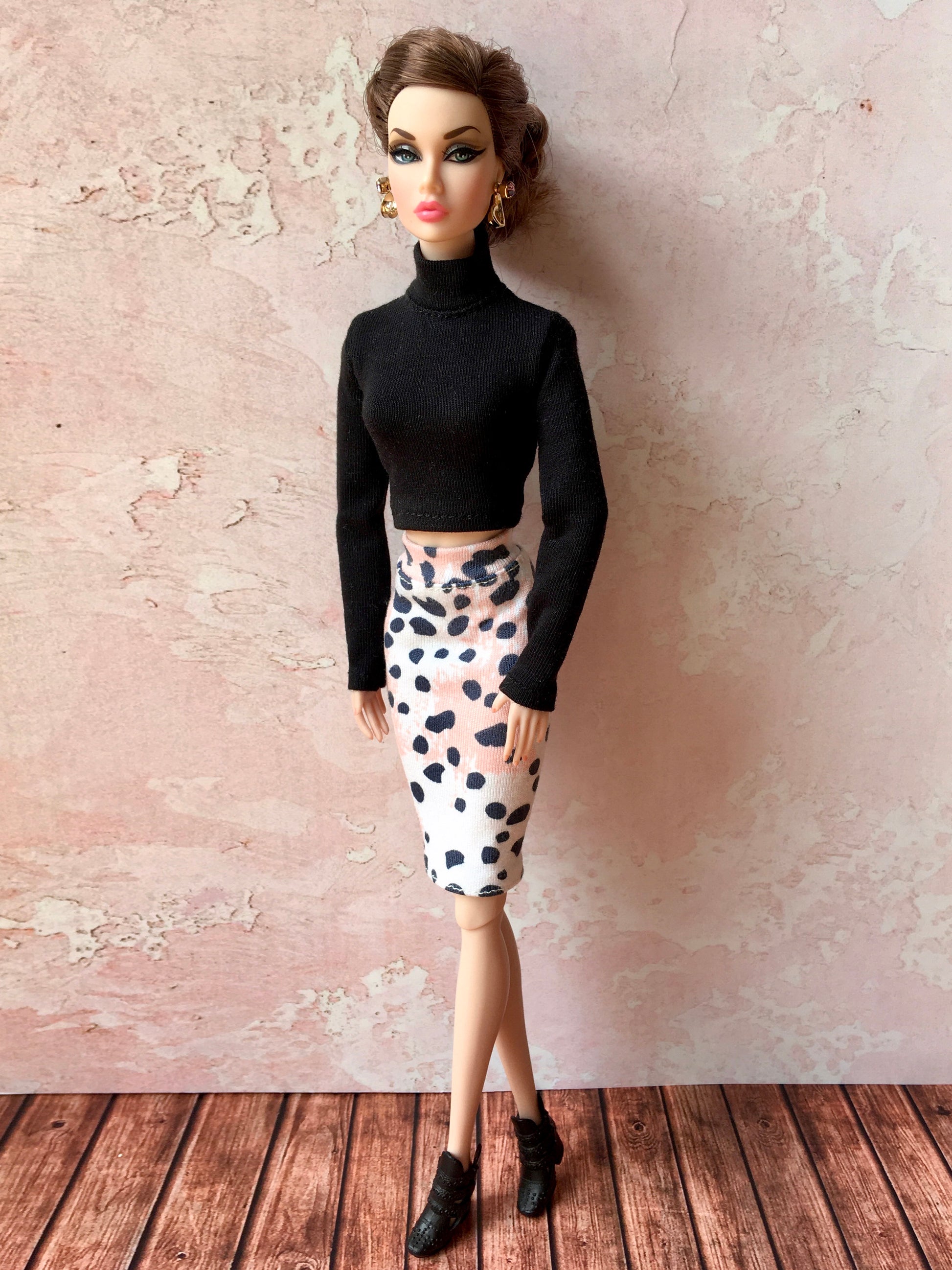 BQ-SNUG – Thin Turtleneck Crop Top for 12" 1/6 Scale Fashion Dolls