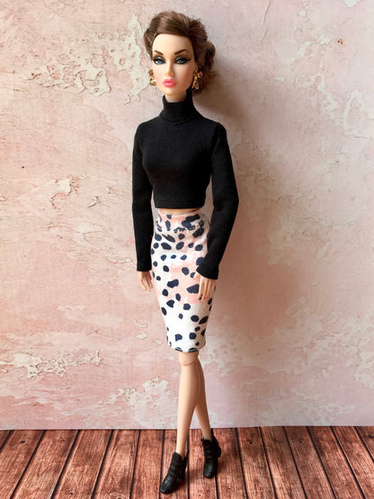 BQ-SNUG – Thin Turtleneck Crop Top for 12" 1/6 Scale Fashion Dolls