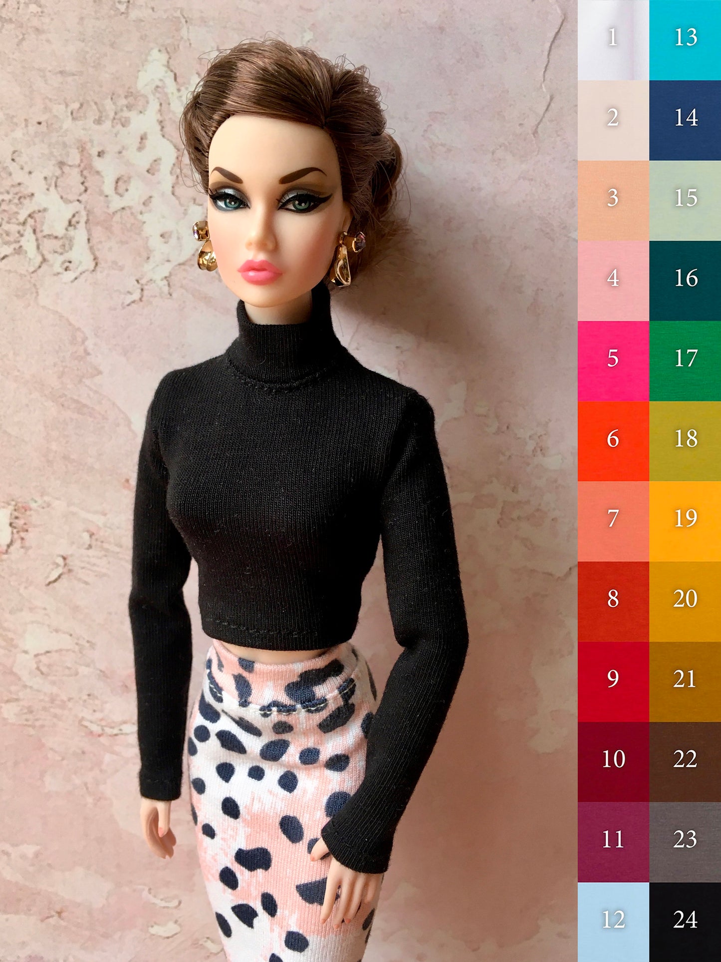 BQ-SNUG – Thin Turtleneck Crop Top for 12" 1/6 Scale Fashion Dolls