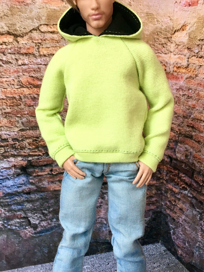 BQ-SOLID – Basic Hoodie for 12" 1/6 Scale Ken or Muscular Ken Dolls
