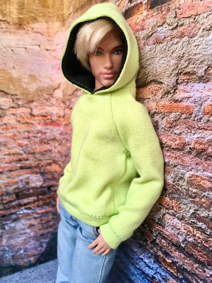 BQ-SOLID – Basic Hoodie for 12" 1/6 Scale Ken or Muscular Ken Dolls