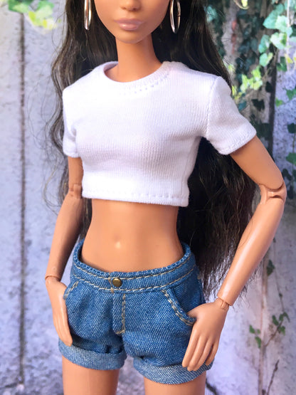 BQ-STAPLE – Crop T-Shirt for 11.5" 1/6 Scale Fashion Dolls