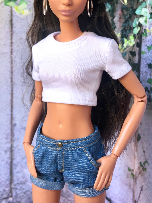 BQ-STAPLE – Crop T-Shirt for 11.5" 1/6 Scale Fashion Dolls