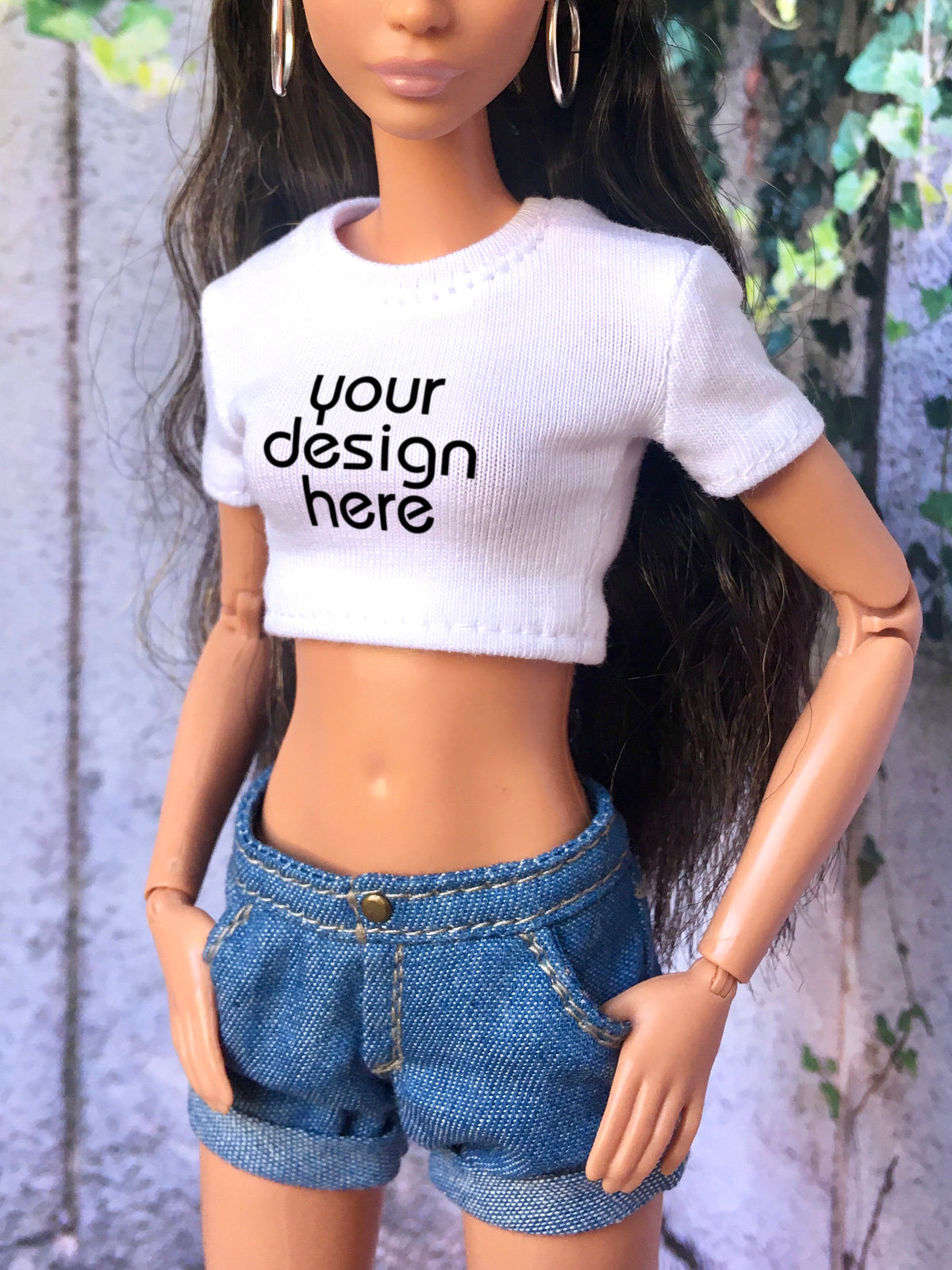BQ-STAPLE – Custom Print Crop T-Shirt for 11.5" 1/6 Scale Fashion Dolls