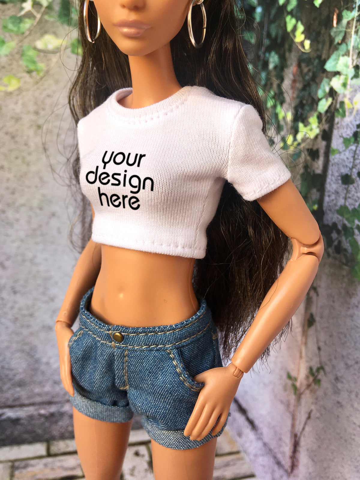 BQ-STAPLE – Custom Print Crop T-Shirt for 11.5" 1/6 Scale Fashion Dolls