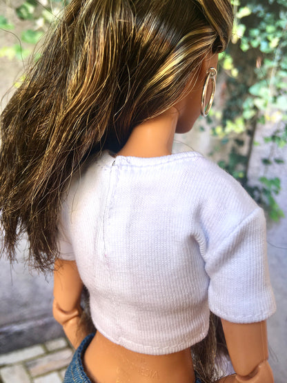 BQ-STAPLE – Custom Print Crop T-Shirt for 11.5" 1/6 Scale Fashion Dolls