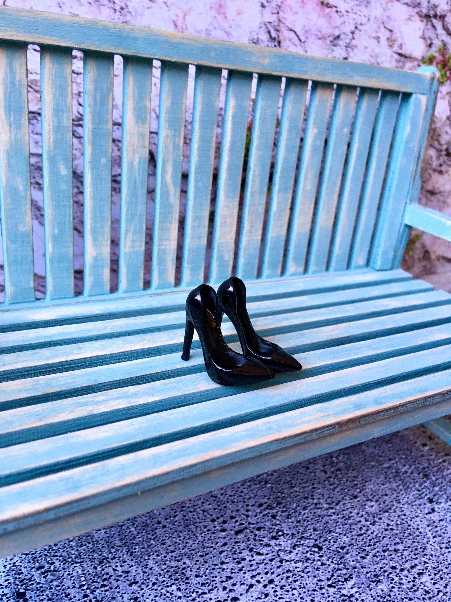 Classic Toe Black Pumps High Heels for Integrity Toys Doll