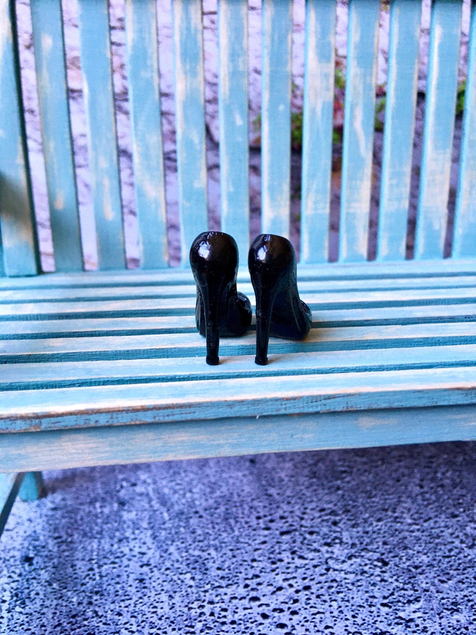 Classic Toe Black Pumps High Heels for Integrity Toys Doll