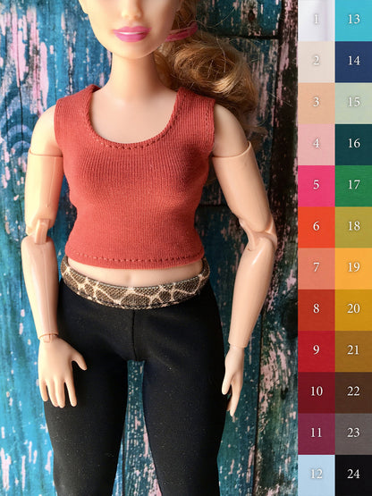Core Tank Top for Curvy Doll 1/6 scale, 11.25 Inch, many colors