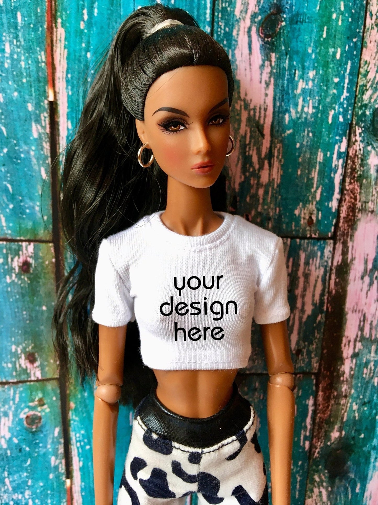 Staple Custom Print Crop T-shirt for NuFace Integrity Toys Doll 12.5"