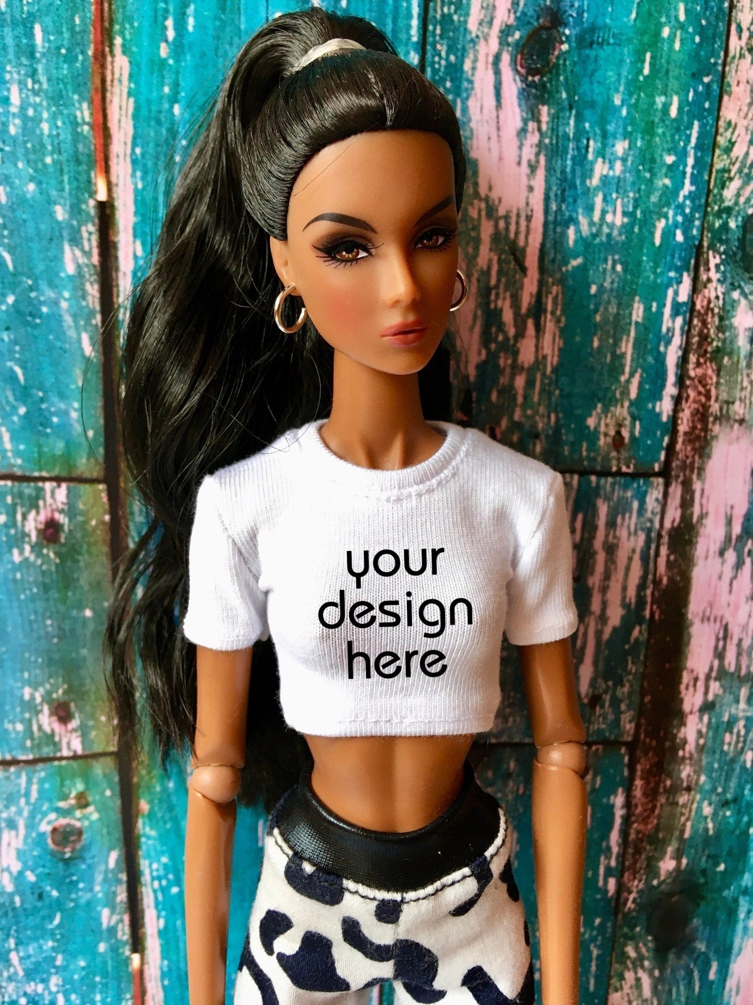 Staple Custom Print Crop T-shirt for NuFace Integrity Toys Doll 12.5"