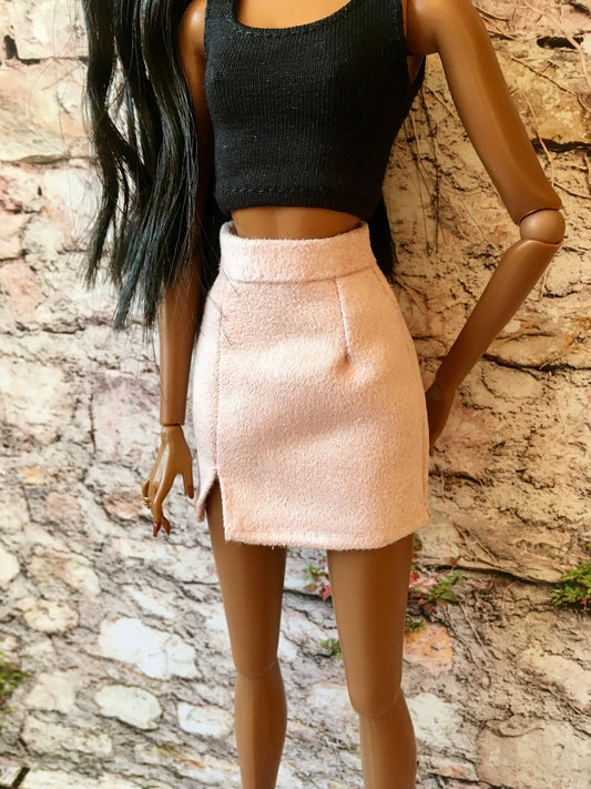Shore Faux Suede Skirt for NuFace Integrity Toys Doll 12.5", many colors
