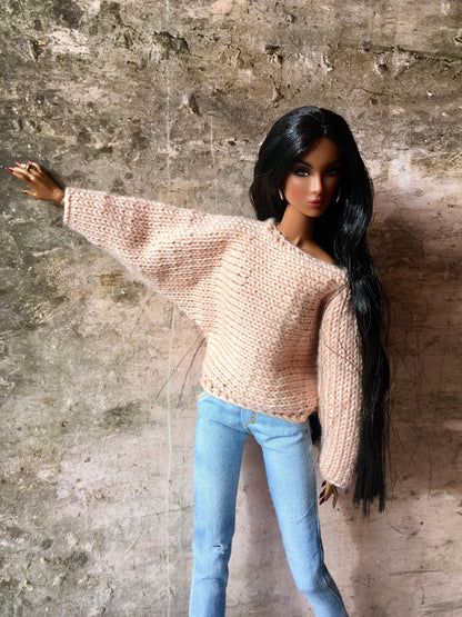 Breeze Knit Bat Sleeve Sweater for NuFace Integrity Toys Doll 12.5", 3 colors
