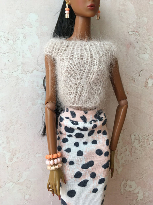 Airy Knit Mohair Top for NuFace Doll 12.5"