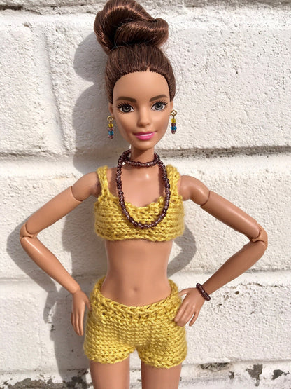Glow Knit Vintage Style Bikini for Doll 1/6-scale, 11.5 Inch, 3 colors