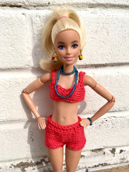 Glow Knit Vintage Style Bikini for Doll 1/6-scale, 11.5 Inch, 3 colors