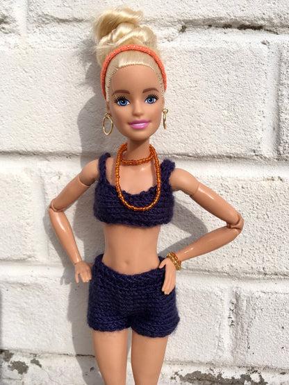 Glow Knit Vintage Style Bikini for Doll 1/6-scale, 11.5 Inch, 3 colors