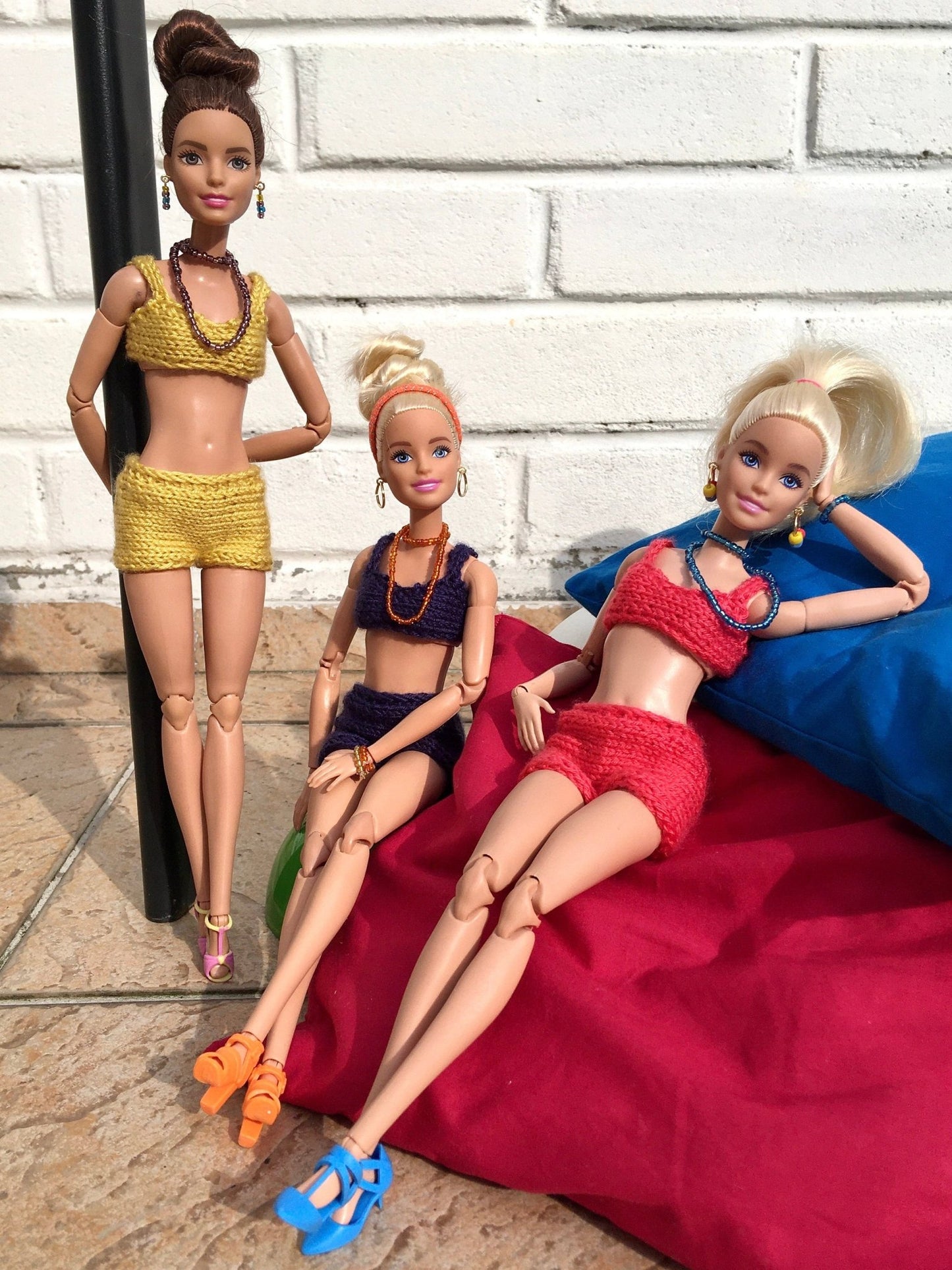Glow Knit Vintage Style Bikini for Doll 1/6-scale, 11.5 Inch, 3 colors