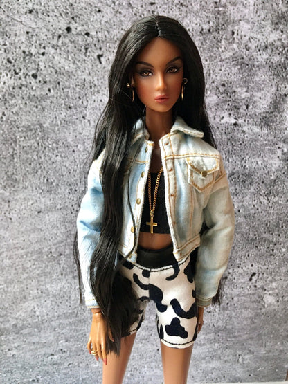 Wild Leopard Print Shorts for NuFace Integrity Toys Doll 12.5"