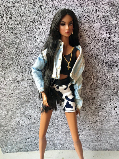 Wild Leopard Print Shorts for NuFace Integrity Toys Doll 12.5"