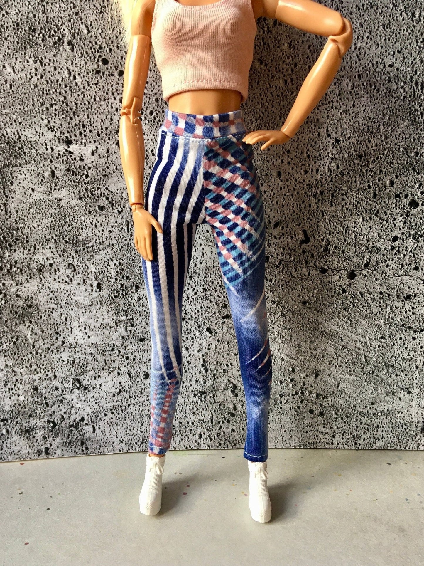 Motion Print Long Leggings for Dolls 1/6-scale, 11.5 Inch