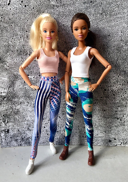 Motion Print Long Leggings for Dolls 1/6-scale, 11.5 Inch