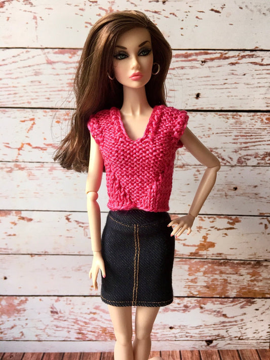 Nauti Stretch Denim Skirt for Poppy Parker Doll