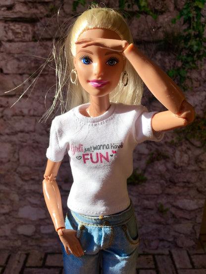 Vital Print T-shirt "Fun" Design for Doll 1/6-scale, 11.5 Inch