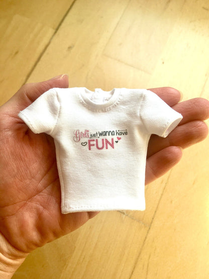 Vital Print T-shirt "Fun" Design for Doll 1/6-scale, 11.5 Inch
