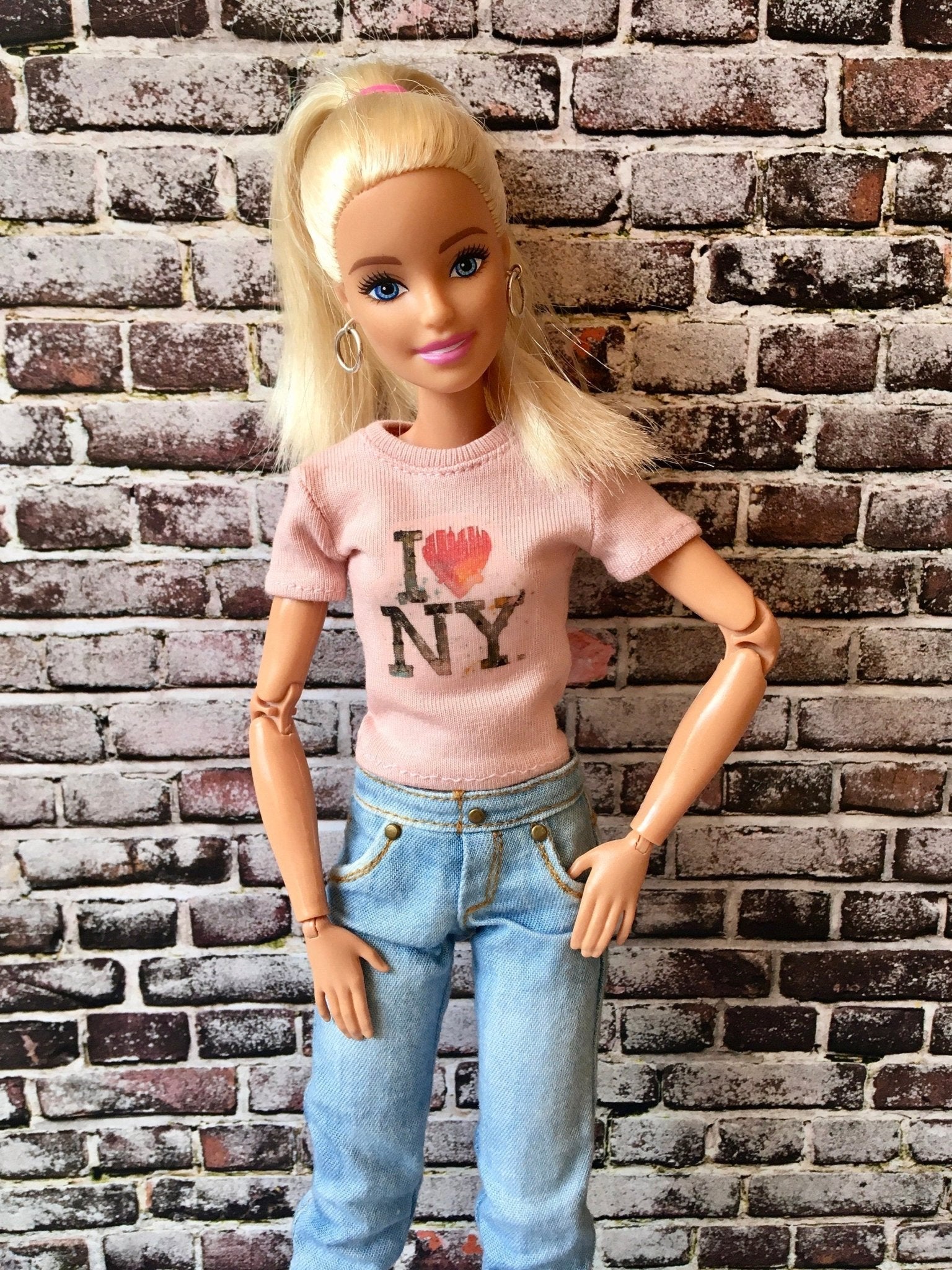 Vital Print T-shirt with "I Love NY" Design for Doll 1/6-scale, 11.5 Inch