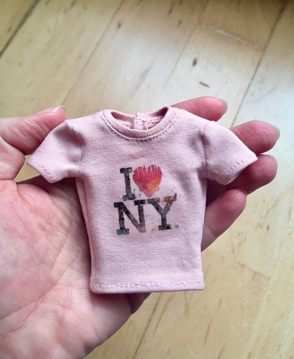 Vital Print T-shirt "I Love NY" Design for NuFace Integrity Toys Doll 12.5"