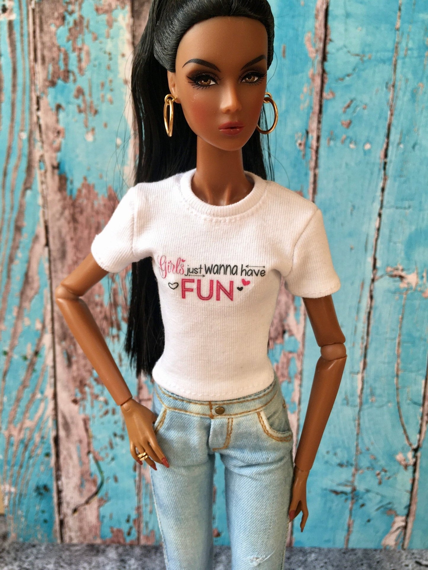 Vital Print T-shirt "Fun" Design for NuFace Integrity Toys Doll 12.5" - www.bouutique.com